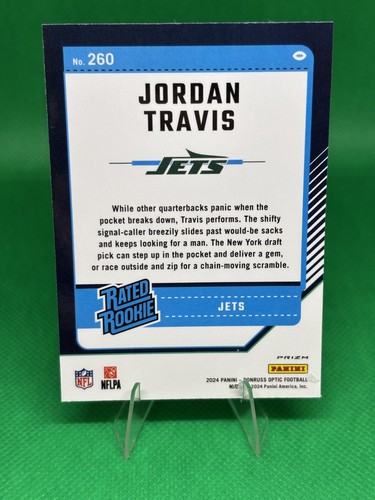 2024 Donruss Optic Jordan Travis RC Red Pulsar Seminoles New York Jets #260 - Foto 2 di 2