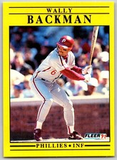 ⚾ 1991 Fleer Update #U-106 Wally Backman Philadelphia Phillies