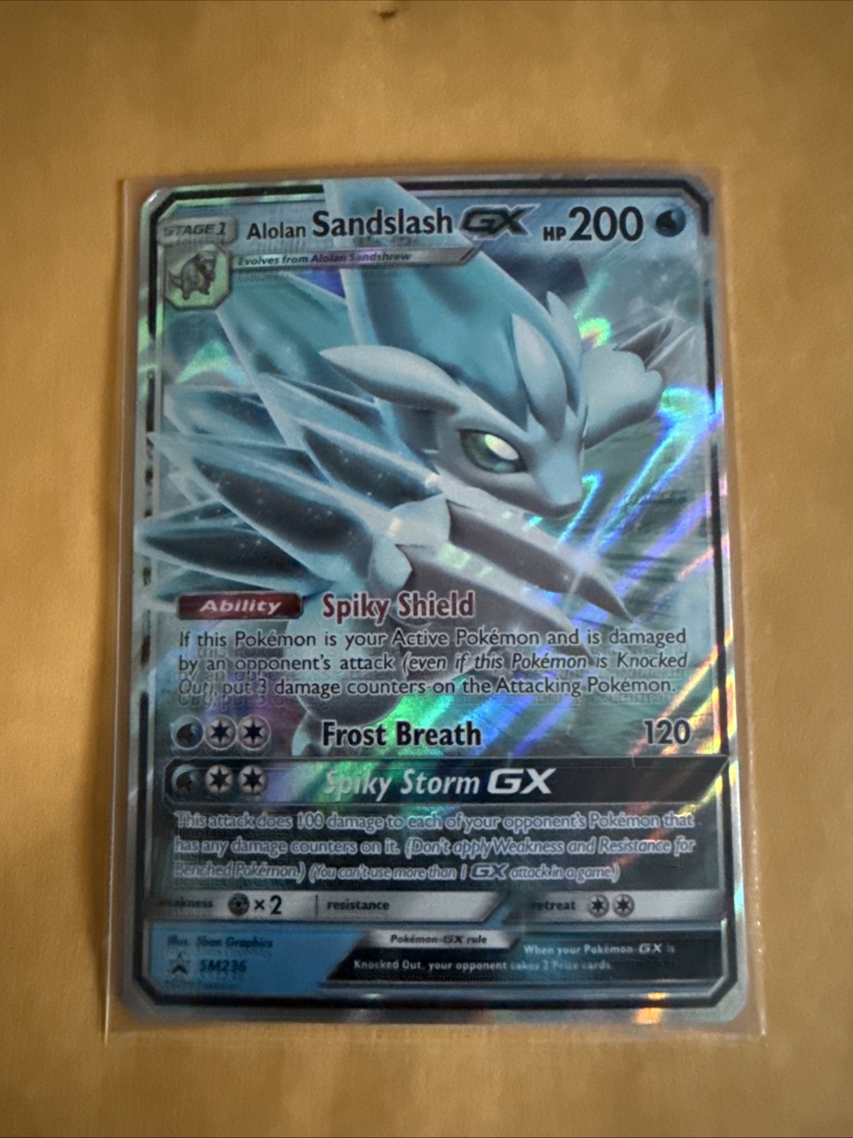 Alolan Sandslash GX SM236 Holo Card Promo Edition