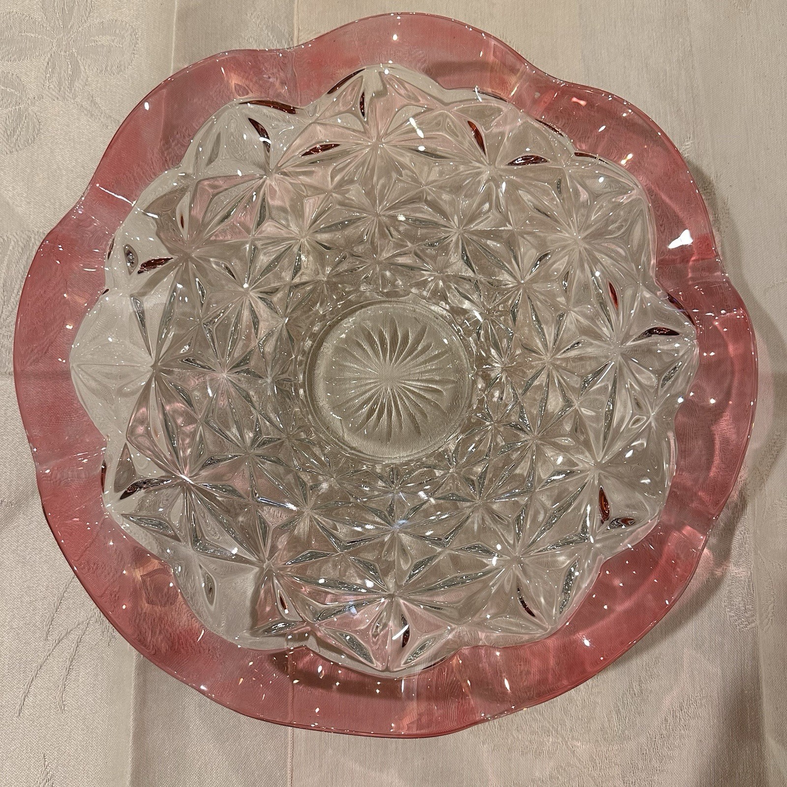 Tiffin Franciscan Inspired Ruby Flash Serving Bowl Size 12-3/4” Round