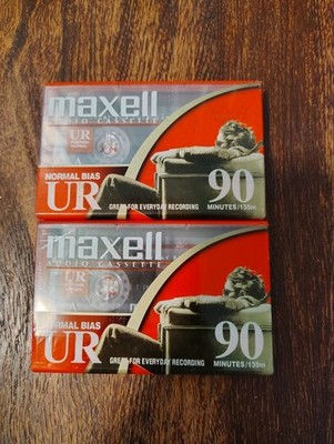  Maxwell UR 90 Minute Blank Audio Cassette Tapes  Normal Bias Lot of 2, NEW