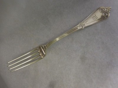 TIFFANY & CO ''TIFFANY'' 1869 STERLING SILVER LUNCH / DESSERT FORK 7'' MONO M or W