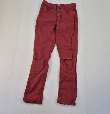 BILLABONG Jeans 28 10 Rot Damen Baumwollmischung Distressed Skinny Freizeithose