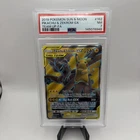 2019 POKEMON SUN & MOON TEAM UP #162 FULL ART/PIKACHU & ZEKROM GX PSA 7