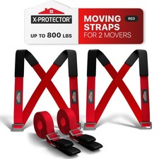 X-Protector Moving Straps - 2 Pairs - Lifting for 2 Standard, Red