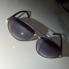 Gucci GG2887/S Aviator Blue Leather Metal Frame, Gradient Lens UV400 140