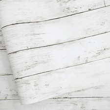 Peel  Stick Wallpaper 17.7" X 118" White Gray Wood Shiplap Contact Paper