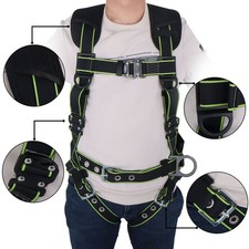 Heavy-Duty Full-Body Premium Safety Harness with Thick Support Belt, D-Rings