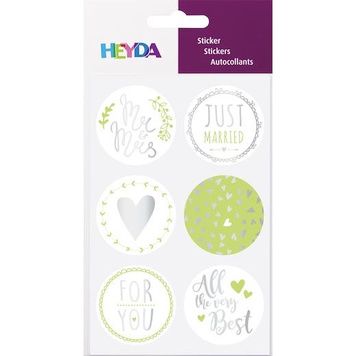Heyda Ø 40mm Stickers 24pcs - Just Married