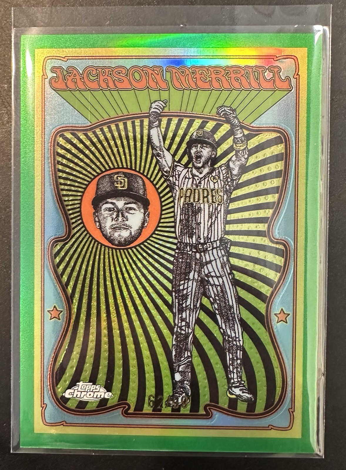 2025 Topps Chrome Jackson Merrill Green Ultra Violet All-Stars /99 SP #UV-7