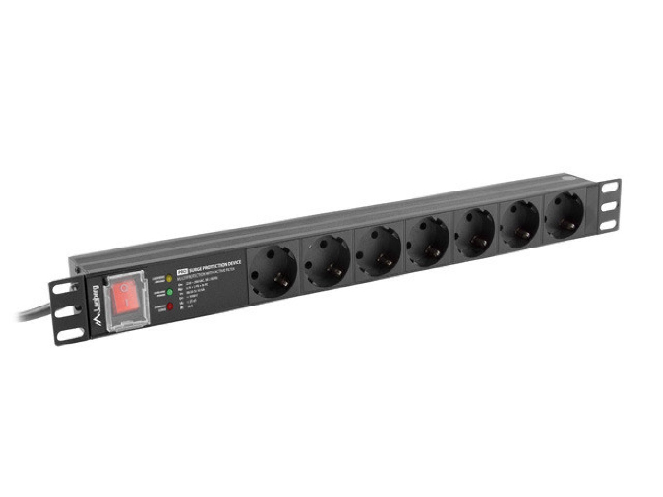 Lanberg Energieverteilungseinheit Pdu-Pro-07F-0200-Bk 6 Ausgänge - Schaltbar - 1U - Einphasig - Bild 2