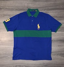 Ralph Lauren Colorblock Mesh Big Pony Polo Shirt Blue Big  Tall Men  s Size 2XLT