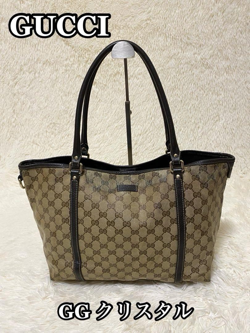 GUCCI GG Crystal Shoulder Bag in PVC Leather Japanese Import