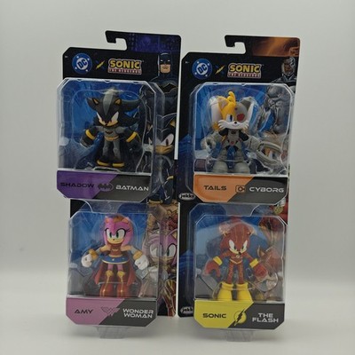 Set Sonic the Hedgehog x DC Comics Figuren 6 cm, Sonic, Shadow, Tails und Amy