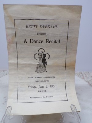 1950 Betty Dybdahl Presents Dance Recital Brochure Creston Iowa FAMILY INSIDE?