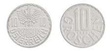 Austria 10 Groschen, 1951-2001, KM #2878, Mint