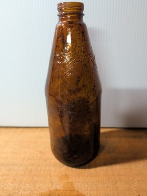 Vintage Budweiser Amber Glass Beer Bottle Embossed Eagle Logo Dug Bottle