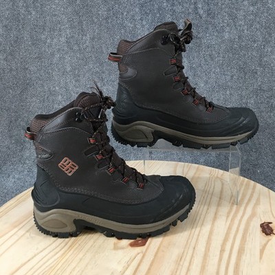 Columbia Boots Mens 8 M Brown Snow Boot Leather Waterproof Insulated BM1572-229