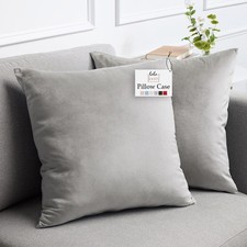 Velvet Throw Pillow Covers, Set of 2, 24x24 Decorative Square Pillows Home De...
