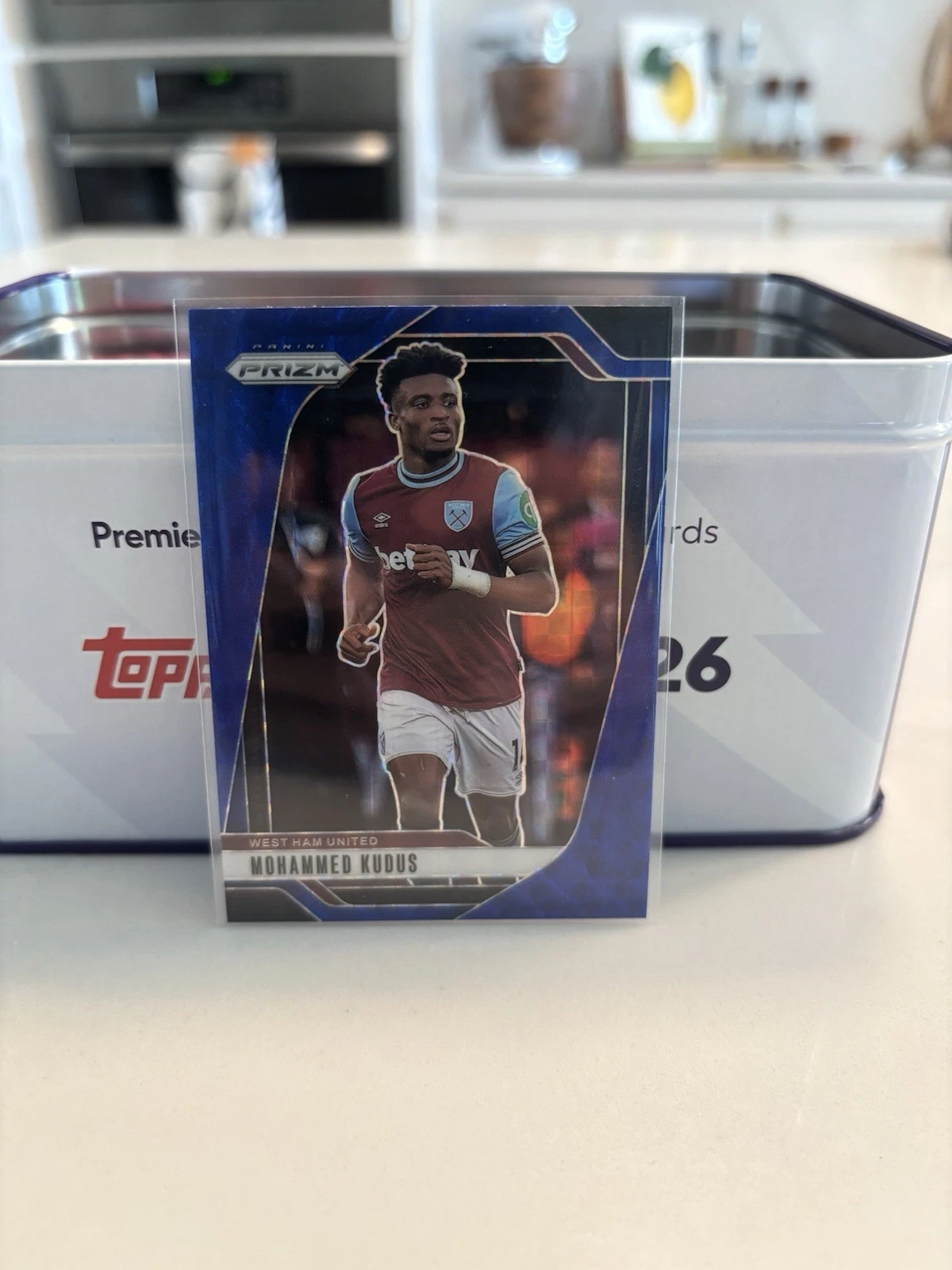 2024-25 Prizm Premier League Mohammed Kudus #154 Blue Mosaic Prizm