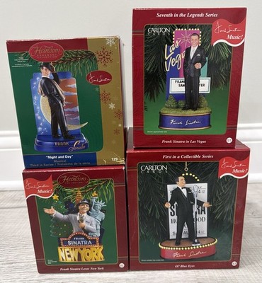 Lot of 4 Carlton Cards Heirloom Ornaments Frank Sinatra