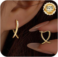 Ohrringe 925 Silber Ohrnadel Ohrstecker Damen Creolen Gold Silber