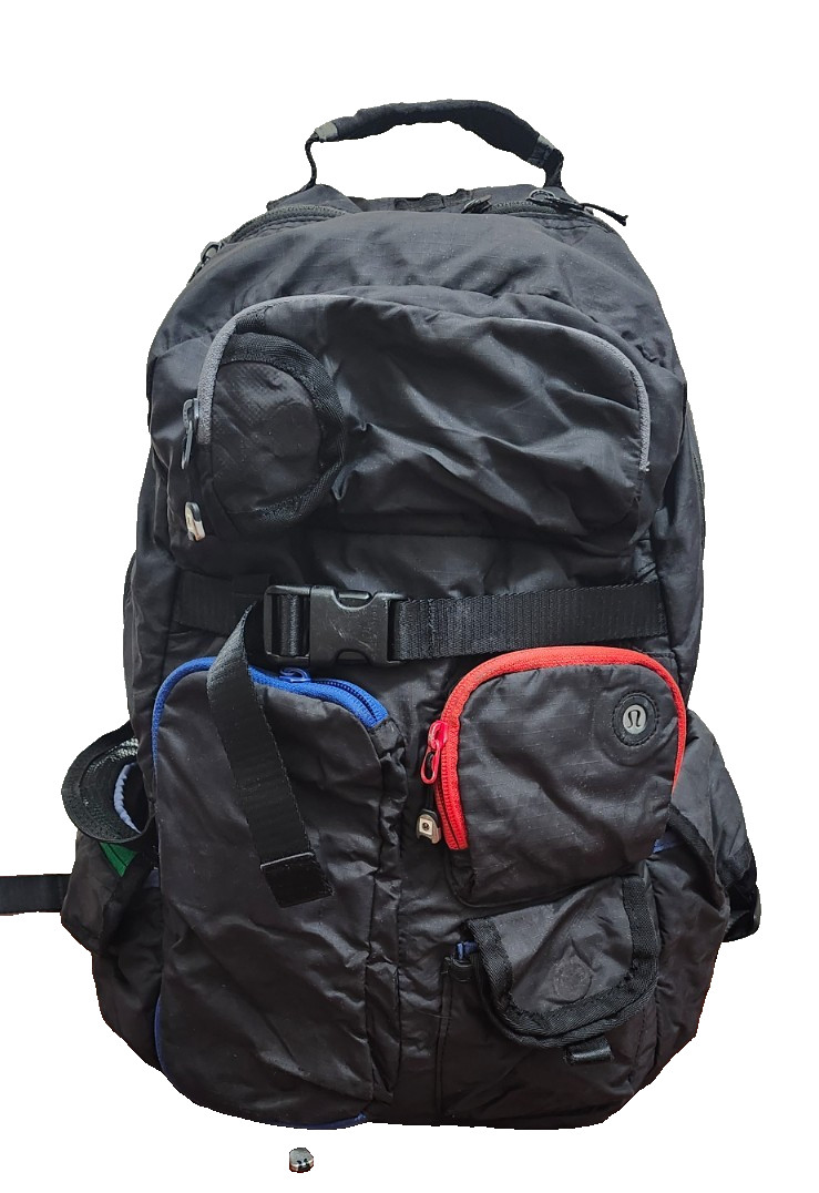 Lululemon Athletic Backpack Black Multicolor Pock… - image 3
