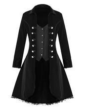 Halloween Women s Steampunk Jacket Costume, Black Victorian Tailcoat Coat Got...