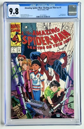 AMAZING SPIDER-MAN: SKATING ON THIN ICE 1  * CGC 9.8 * 1990 * MCFARLANE NM/MT