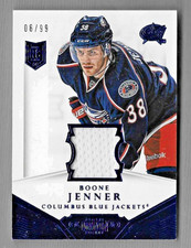 BOONE JENNER 2013-14 DOMINION HOCKEY ROOKIE WORN RELIC CARD #D-BJE 6/99 RC