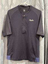 Rapha Men’s Zip Neck Technical T-shirt Navy Sz M Performance Cycling