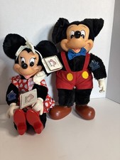 Vintage Applause Mickey  Minnie Mouse Plush Dolls Set Disney Toy