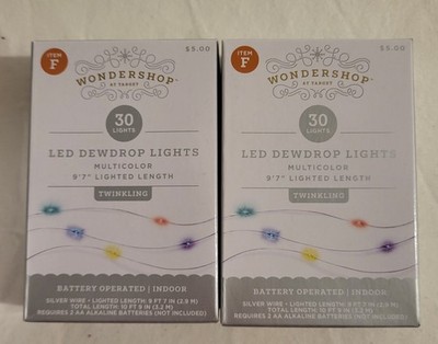 Wondershop 30ct LED Twinkling Christmas Dewdrop Fairy String Lights, 2 Packs