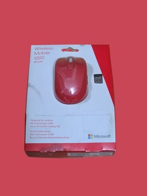 Microsoft Wireless Mobile Mouse 1000 Rot USB Funkmaus