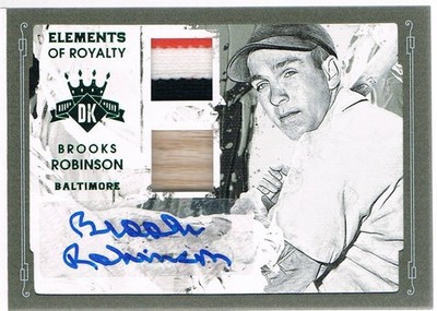 2016 BROOKS ROBINSON Diamond Kings Elements of Royalty Autograph Patch Bat 3/5