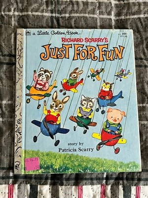 RICHARD SCARRY Just For Fun Little Golden Book Childrens Storybook Vintage 1960