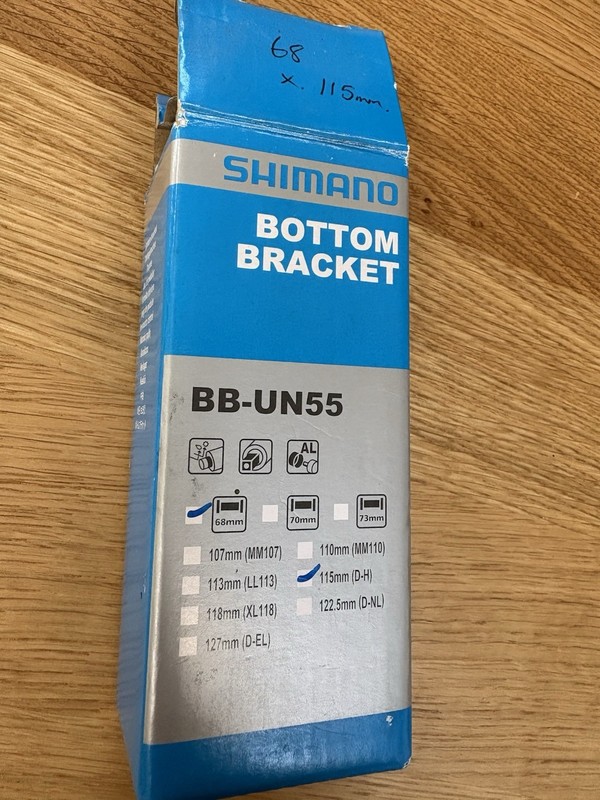 Shimano BB-UN55 Bottom Bracket 68 x 115mm JIS Square Taper BSA Thread Boxed