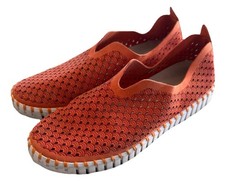 Ilse Jacobsen Tulip 139 Orange Perforated SlipOn Sneakers Comfort Flats Size 39