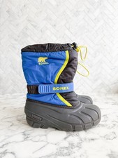 Sorel Snow Boots US 1 UK 13 Blue Unisex Kid's Flurry Insulated Weather Gear