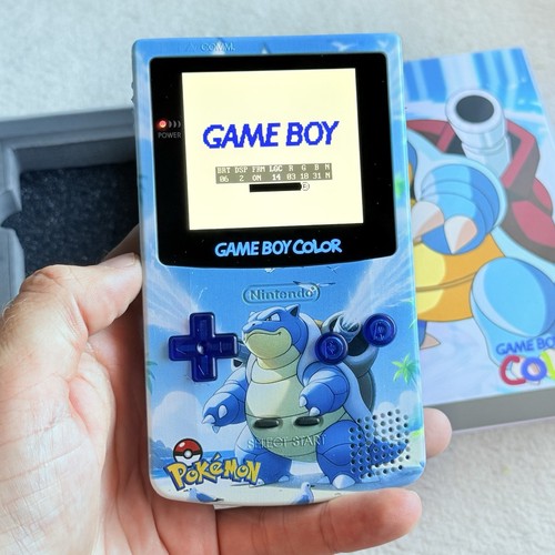 NINTENDO GAME BOY COLOR - IPS V3 - POKÉMON BLASTOISE EDITION - MENÙ OSD - NUOVO - Imagen 8 de 8
