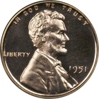 1951 Proof Lincoln Wheat 1¢ **VERY NICE COIN** (Stock Photo)