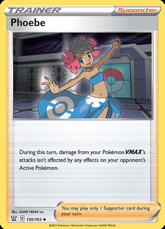 Phoebe - 130/163 - Uncommon (Hp) Battle Styles - Trainer - Supporter Pokémon