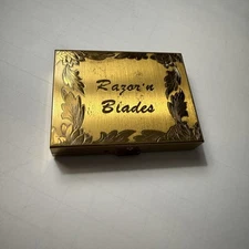Vintage Gillette “Razor’n Blades” Case w/ Mirror & Sealed Blades –Missing Handle
