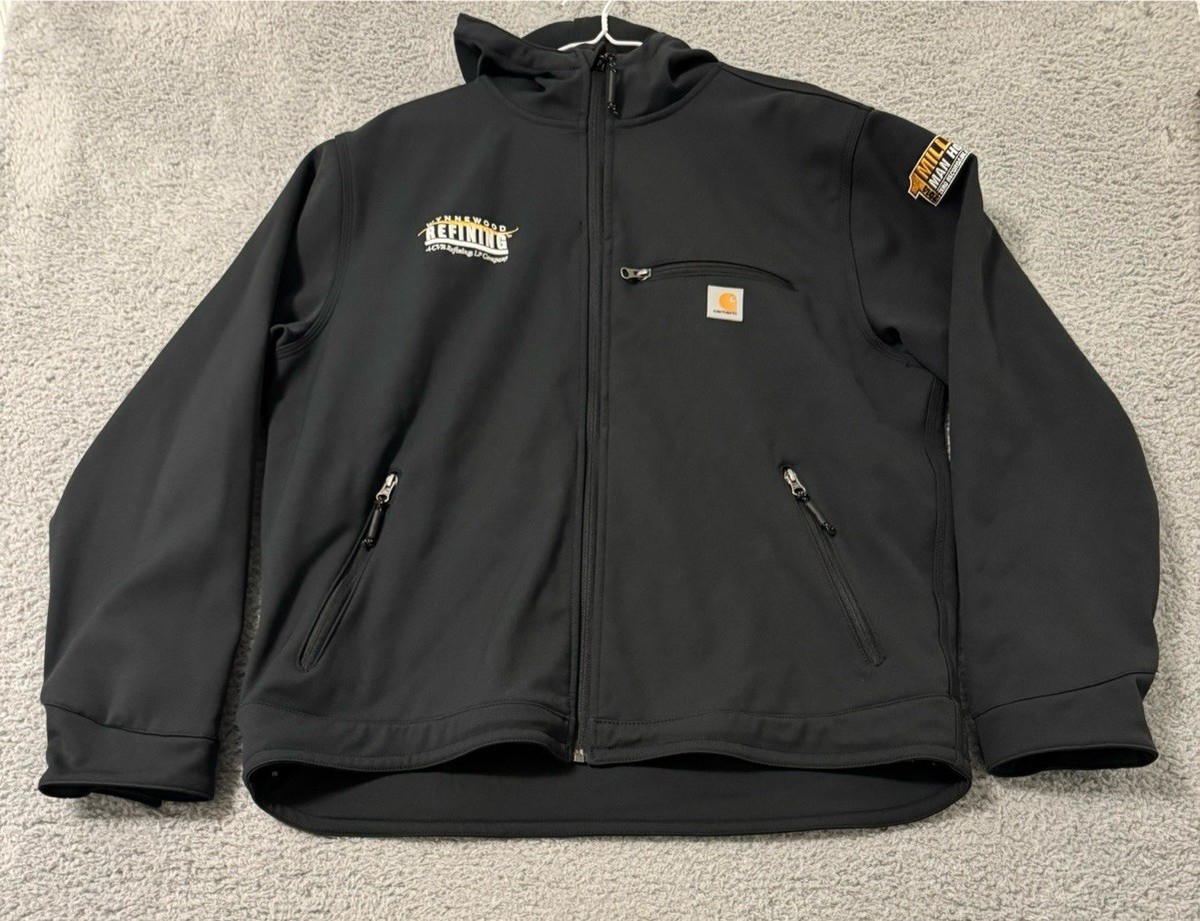 Carhartt Mens Black Crowley Hooded Full Zip Jacket Large