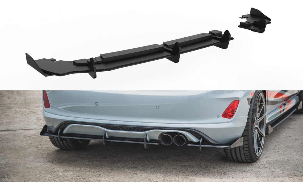 Diffuseur Arrière Maxton Street Pro Noir pour Ford Fiesta Mk8 ST Look Circuit