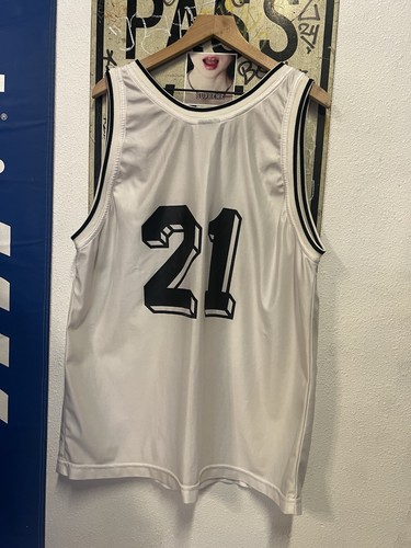Vintage 90s GOUGE Clothing Skateboards Streetwear Blank White Basketball Jersey - Picture 2 of 5
