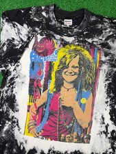 Vintage 80s Janis Joplin Mosquitohead XL Black White Rock Soul Shirt USA Made