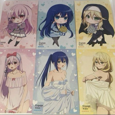 Engage Kiss Postcard Set 6 Cards Kisara Ayano Shalon Collectible New