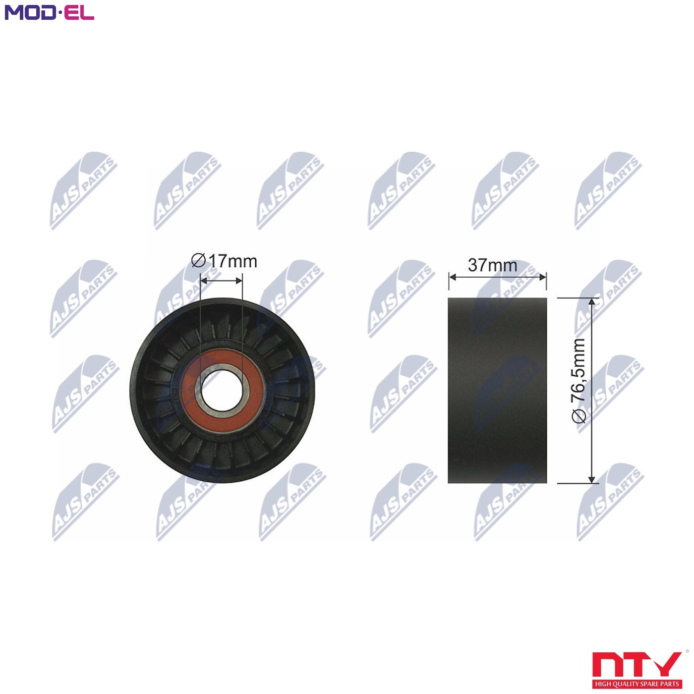 RNK-FR-017 NTY Tensioner Pulley, V-ribbed belt for FORD - Image 8