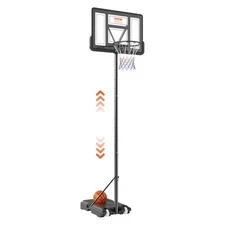 VEVOR Basketball Hoop 4-10 ft Adjustable Height Portable Backboard System 44 inc
